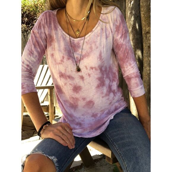 Soft Joie tie dye 3/4 sleeves shirt - Picture 2 of 6